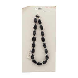 Vintage Czech necklace element black oval rectangle glass beads 