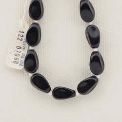 Vintage Czech necklace element black oval rectangle glass beads 