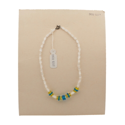 Vintage Czech necklace satin atlas blue topaz glass beads 
