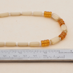 Vintage Czech necklace satin atlas topaz glass beads 