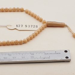 Vintage Czech beige glass beaded prayer bead strand 