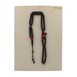 Vintage Czech black red glass bead prayer bead strand