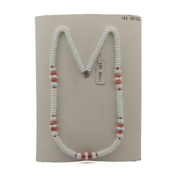 Vintage Czech necklace white marble glass beads