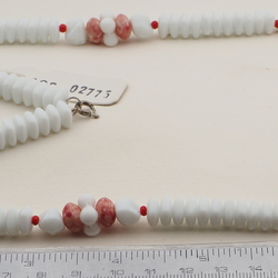 Vintage Czech necklace white marble glass beads