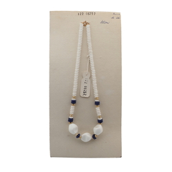 Vintage Czech necklace white blue glass beads