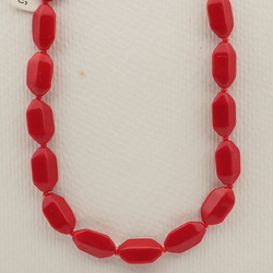 Vintage Czech necklace red hexagon glass beads