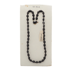 Vintage Czech necklace element black triangle glass beads 