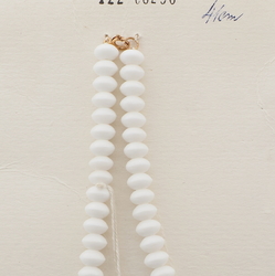 Vintage Czech necklace black white rondelle glass beads 16"