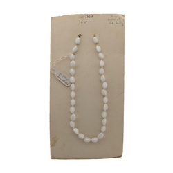 Vintage Czech necklace element white triangle glass beads 15"