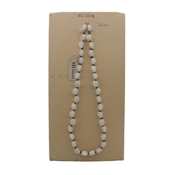 Vintage Czech necklace element white triangle glass beads 18"
