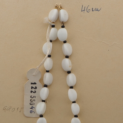 Vintage Czech necklace element white triangle glass beads 18"
