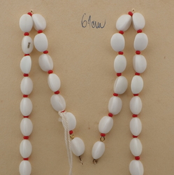 Vintage Czech necklace element white triangle glass beads 24"