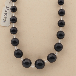 Vintage Czech choker necklace clear black glass beads