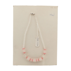 Vintage Czech necklace pink flower frost glass beads