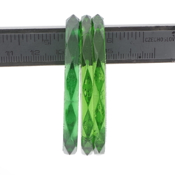 Lot (3) antique Czech green faceted glass bangles napkin rings