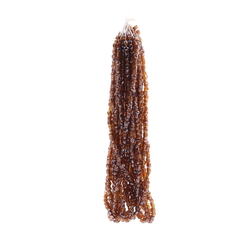 Hank (750) rare vintage Czech amber brown lustre faceted seed beads 16bpi 