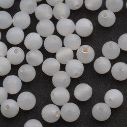 Lot (225) vintage Czech opaline white round glass seed beads 3mm