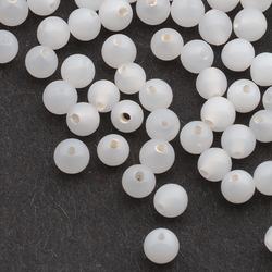 Lot (225) vintage Czech opaline white round glass seed beads 3mm