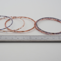 Lot (5) antique Czech filigree spiral gilt lampwork fine glass bangles