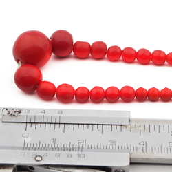 Vintage Czech Deco necklace red gradual depression glass beads