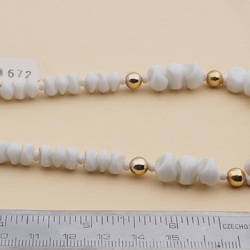 Vintage Czech necklace gradual white interlocking glass beads 