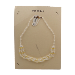 Vintage Czech 1 to 3 strand necklace clear yellow glass beads