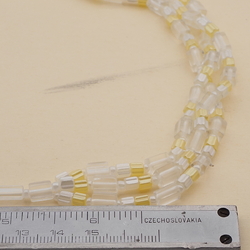 Vintage Czech 1 to 3 strand necklace clear yellow glass beads