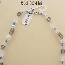 Vintage Czech necklace AB blue crackle frost glass beads