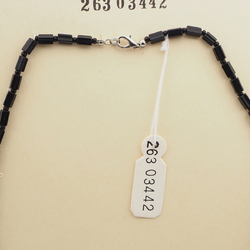 Vintage Czech necklace black hematite frost lustre glass beads