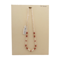 Vintage Czech necklace pearl red glass beads 