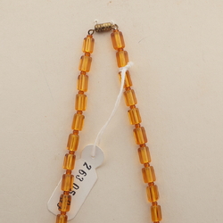 Vintage Czech necklace pearl topaz glass beads 