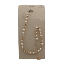 Vintage Czech necklace pearl glass beads rhinestone clasp for repair