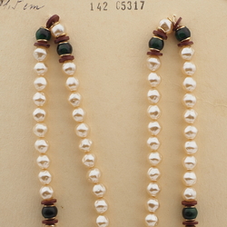 Vintage Czech necklace pearl black glass beads 