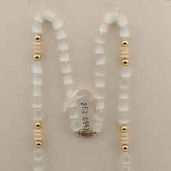 Vintage Czech necklace satin atlas pearl glass beads 