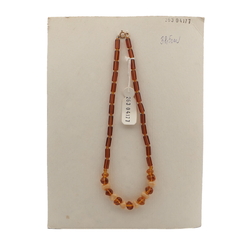 Vintage Czech necklace topaz beige glass beads