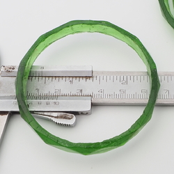 Lot (4) antique Czech green faceted glass bangles napkin rings 2.5"