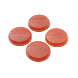 Lot (4) Czech vintage carnelian red round lozenge glass cabochons 18mm