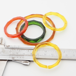 Lot (5) antique Czech faceted glass bangles napkin rings