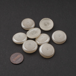 Lot (8) Czech Vintage pearl glass buttons 22mm 
