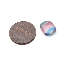 Antique Czech rainbow crystal rectangle glass rhinestone 12x10mm
