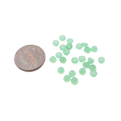 Lot (24) Czech vintage chalcedony green opaline glass cabochons 4mm