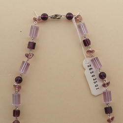 Vintage Czech link necklace blue glass beads 