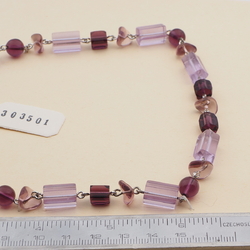Vintage Czech link necklace blue glass beads 