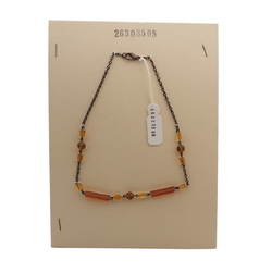 Vintage Czech link necklace topaz glass beads 