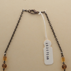 Vintage Czech link necklace topaz glass beads 