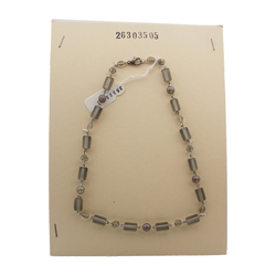 Vintage Czech link necklace frost lustre cube star glass beads 