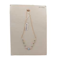 Vintage Czech chain necklace satin atlas glass beads 