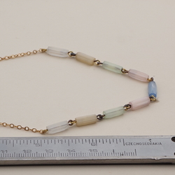 Vintage Czech chain necklace satin atlas glass beads 