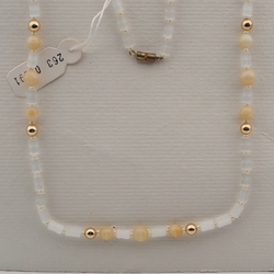 Vintage Czech necklace satin atlas pastel glass beads 