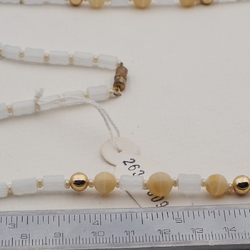 Vintage Czech necklace satin atlas pastel glass beads 